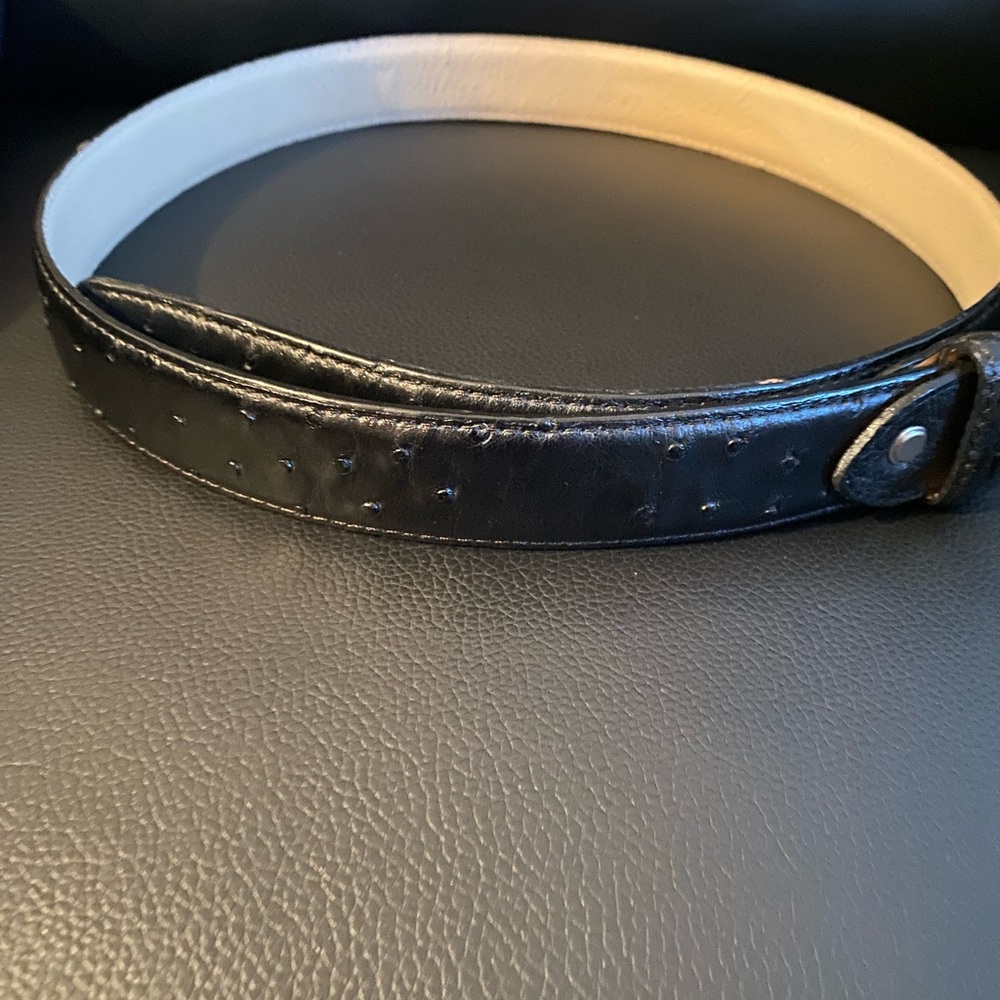 African black Ostrich skin belt